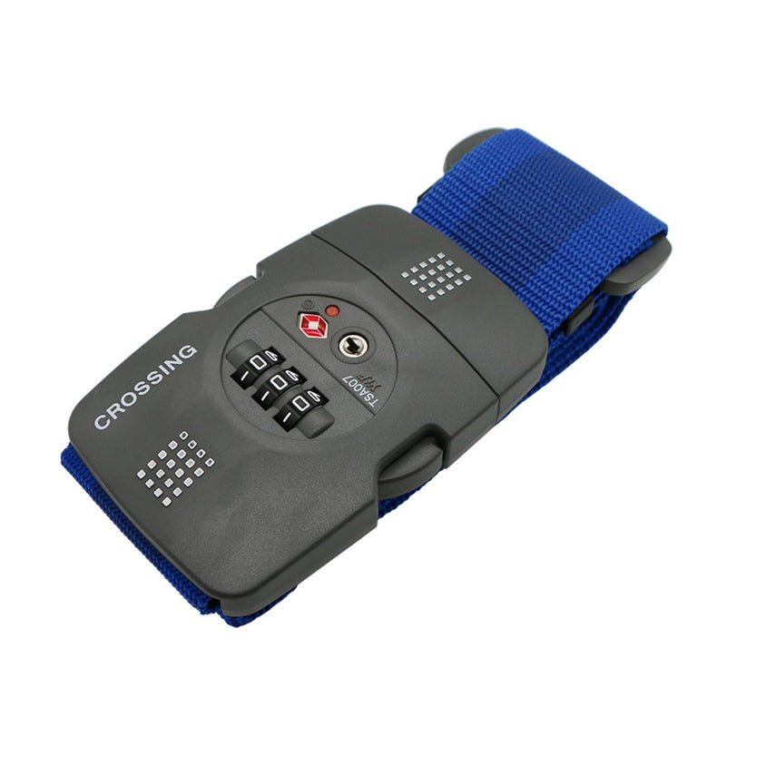 Crossing Luggage Strap With 3 Dial TSA Lock - Blue - Image 3