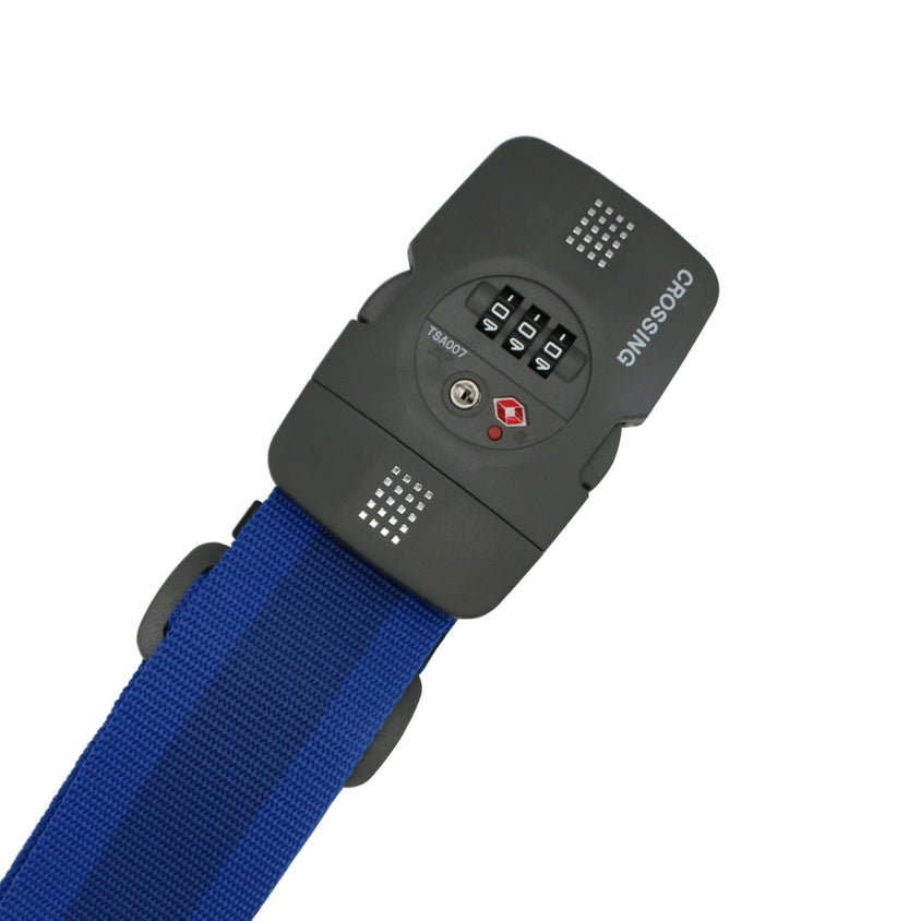 Crossing Luggage Strap With 3 Dial TSA Lock - Blue - Image 4