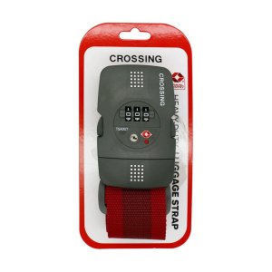 Crossing Luggage Strap With 3 Dial TSA Lock - Burgundy