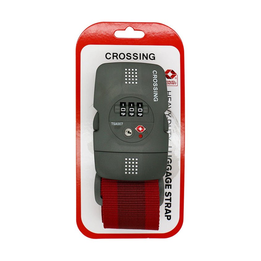 Crossing Luggage Strap With 3 Dial TSA Lock - Burgundy