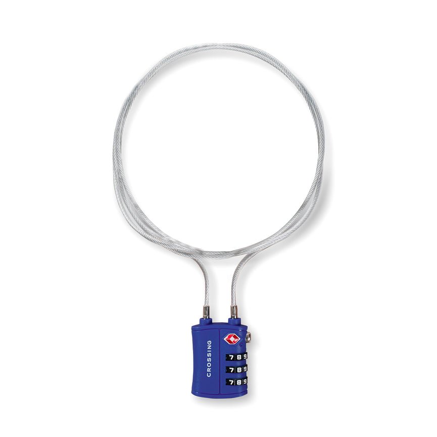Crossing Ultra-Light TSA 3-Dial 1M Cable Lock - Marian Blue